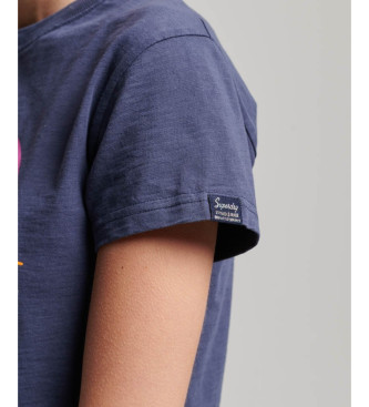 Superdry Koszulka z krótkim rękawem 70s Retro Font Graphic navy