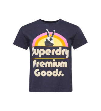 Superdry Koszulka z krótkim rękawem 70s Retro Font Graphic navy