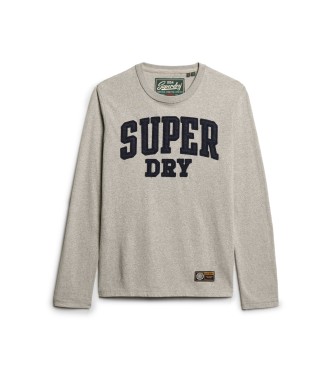 Superdry Atletska majica z dolgimi rokavi sive barve