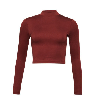 Superdry Long sleeve open back burgundy t-shirt