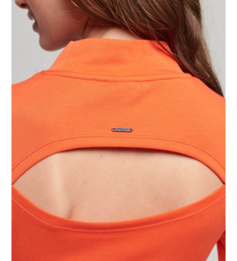 Superdry T-shirt met lange mouwen en open rug oranje