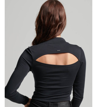 Superdry Long sleeve open back t-shirt black