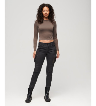 Superdry T-Shirt dos ouvert marron