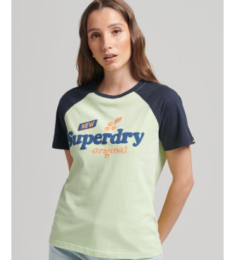 Superdry Camiseta de manga ragln Vintage Cooper Classic verde