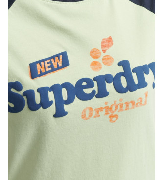 Superdry Camiseta de manga ragln Vintage Cooper Classic verde