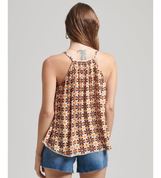 Superdry Brown halterneck halter neck beach tank top