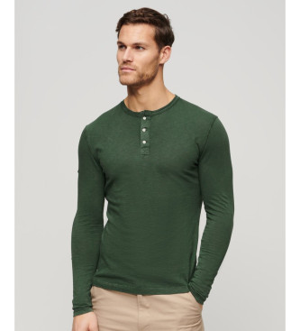 Superdry T-shirt lavorata a maglia con colletto da panettiere verde