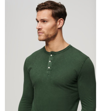 Superdry Camiseta de punto con cuello panadero verde