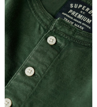Superdry T-shirt lavorata a maglia con colletto da panettiere verde