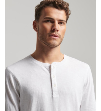 Superdry Gebreid T-shirt met lange mouwen en witte bakkerskraag