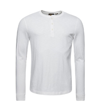 Superdry Gebreid T-shirt met lange mouwen en witte bakkerskraag