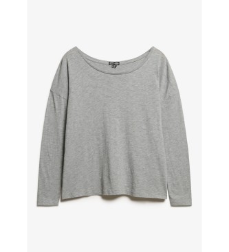 Superdry T-shirt gris  manches longues en maille