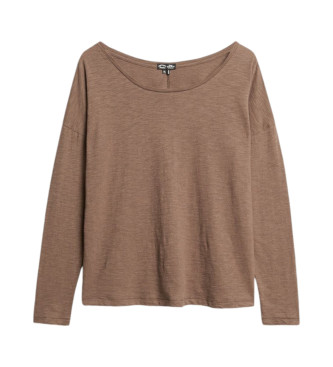 Superdry Brown long sleeve knitted T-shirt