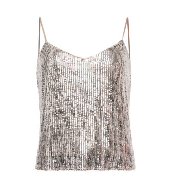 Superdry Tank top med silverpaljetter