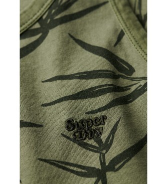Superdry Printed Overdyed Vintage green tank top