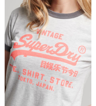 Superdry T-shirt Fluor avec logo Vintage gris