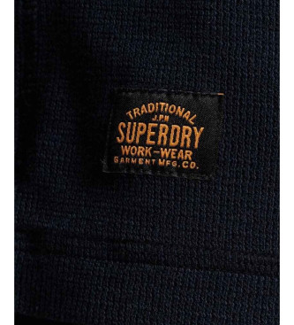 Superdry T-shirt z wytłoczonym wzorem w kolorze granatowym