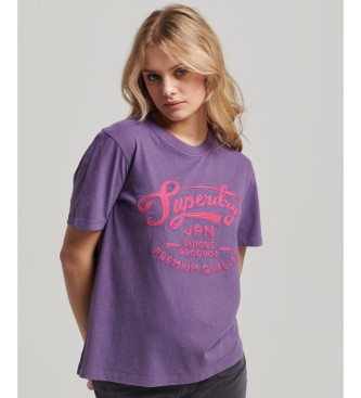 Superdry Athletic Script graphic t-shirt lilac