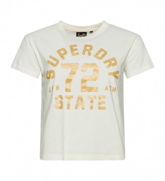 Superdry College Scripted Grafik-T-Shirt beige