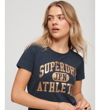 Superdry Camiseta Grfica College Scripted marino