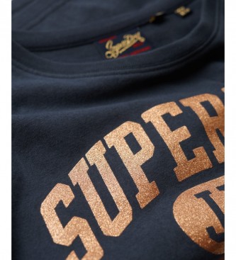 Superdry College Scripted Grafična majica mornarsko modra