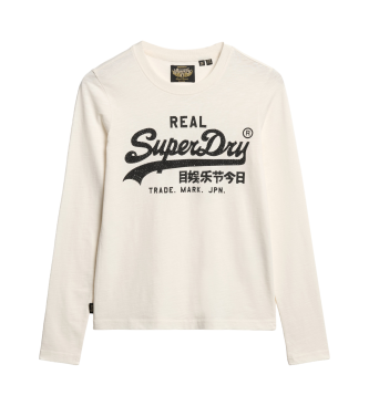 Superdry Grafična majica z okraski in logotipom Vintage bela