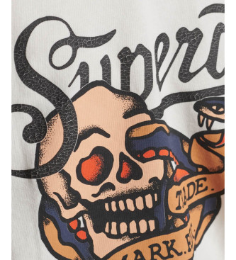 Superdry Grafisk T-shirt Tattoo Script vit