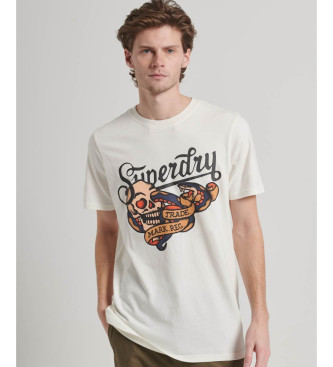 Superdry T-shirt grfica Tattoo Script branco