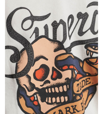 Superdry T-shirt grfica Tattoo Script branco
