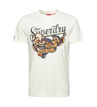 Superdry T-shirt grfica Tattoo Script branco