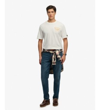 Superdry Heritage Biker t-shirt vit