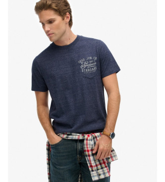 Superdry Sproščena industrijska majica mornarske barve