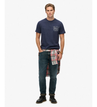 Superdry Sproščena industrijska majica mornarske barve