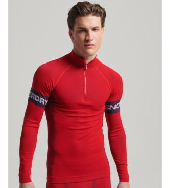 Superdry Seamless 1/4 zip vest red