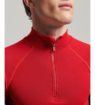 Superdry Seamless 1/4 zip vest red