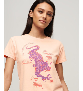 Superdry Camiseta Komodo Kailash Dragon rosa