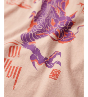 Superdry Komodo Kailash Dragon roza majica