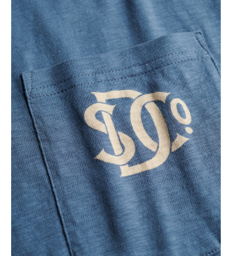 Superdry Merchant Grafična žepna majica modra