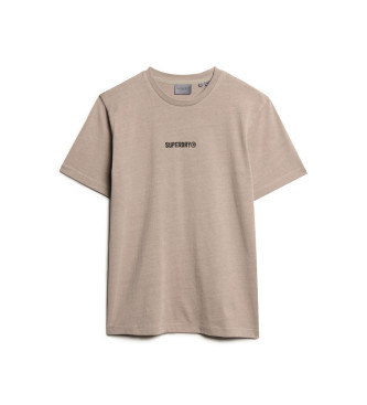 Superdry T-shirt estampada bege Micrologo