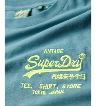 Superdry Niebieska koszulka Neon Vl