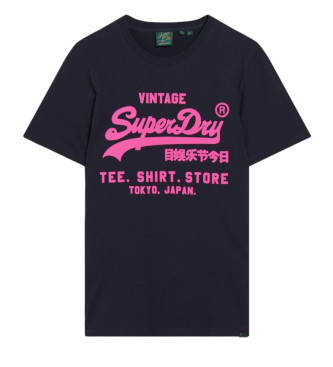 Superdry T-shirt blu scuro Neon Vl