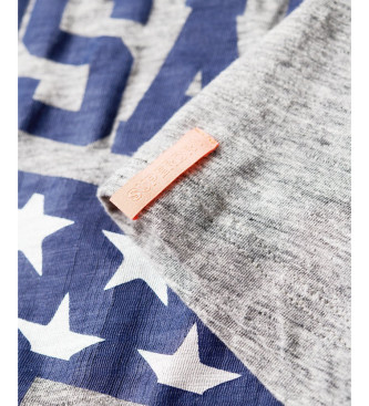 Superdry T-shirt grigia Osaka 6 Flag