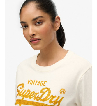 Superdry T-shirt descontrada em branco