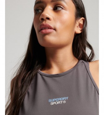 Superdry T-shirt sans manches Active gris