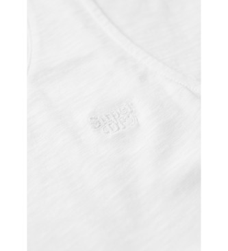 Superdry Camiseta sin mangas con amplio escote redondo blanco