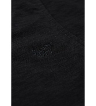 Superdry Sleeveless T-shirt with wide round neckline black