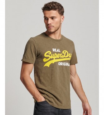 Superdry Real Original T-Shirt surdimensionn avec logo vintage vert