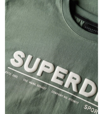 Superdry T-shirt ampia con logo sportivo verde Utility