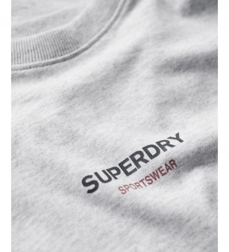 Superdry T-shirt solta com logtipo Sportswear cinzento