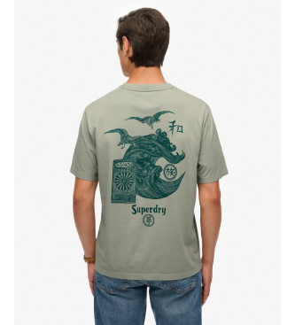 Superdry Tokyo Narrative Loose T-shirt grey greenish grey